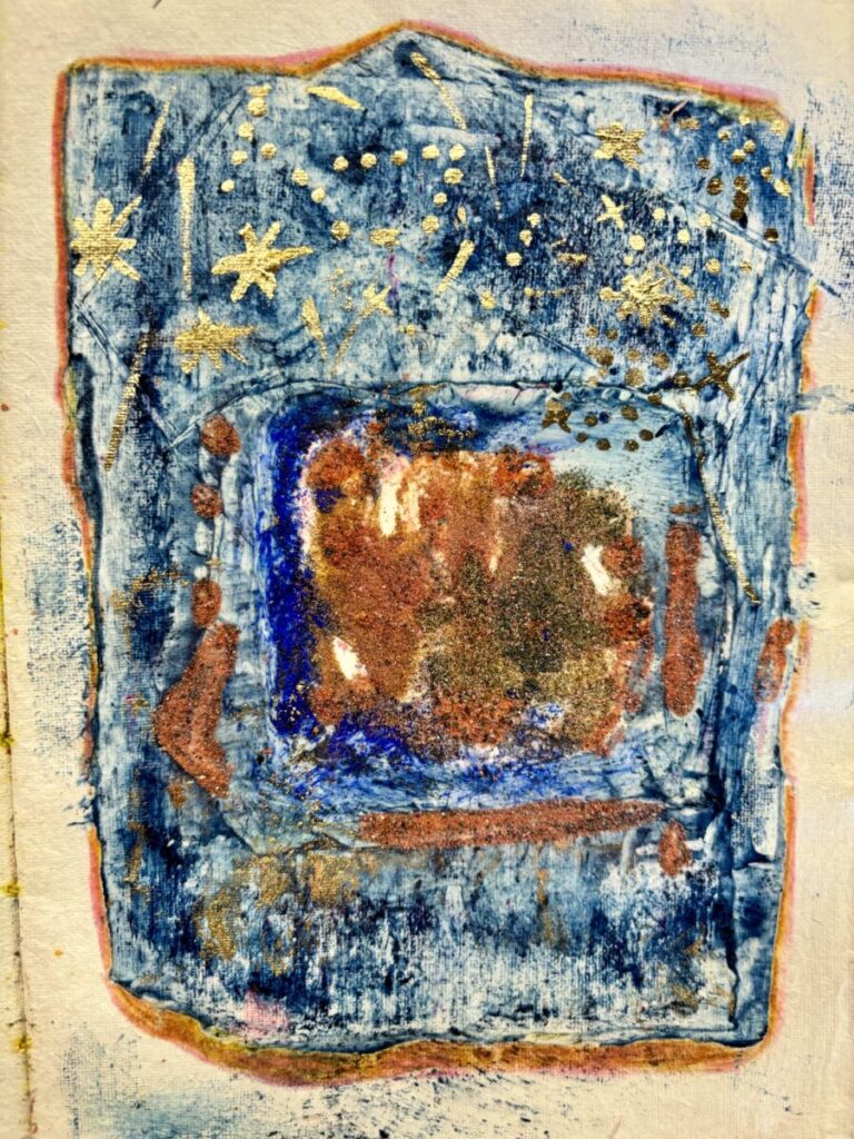 Sternenkind 24,5 x 18 Pigment, Sand, Acrylbinder