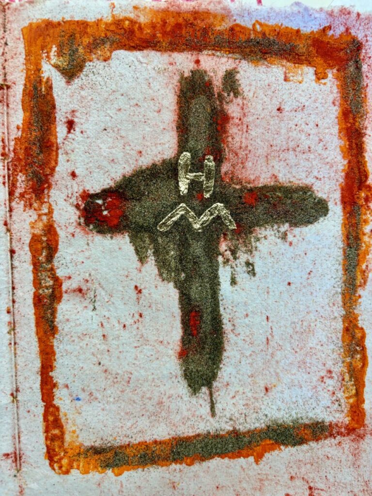 Harold & Maude 24,5 x 18 Pigment, Sand, Acrylbinder