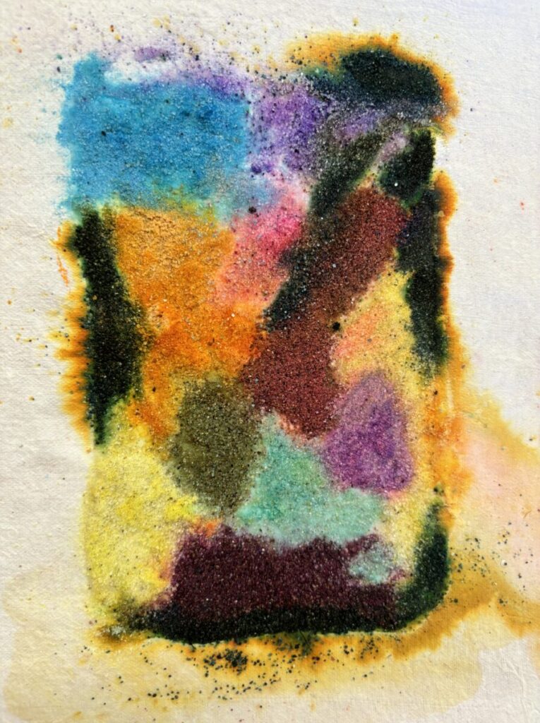 Kunterbunt 24,5 x 18 Pigment, Sand, Acrylbinder