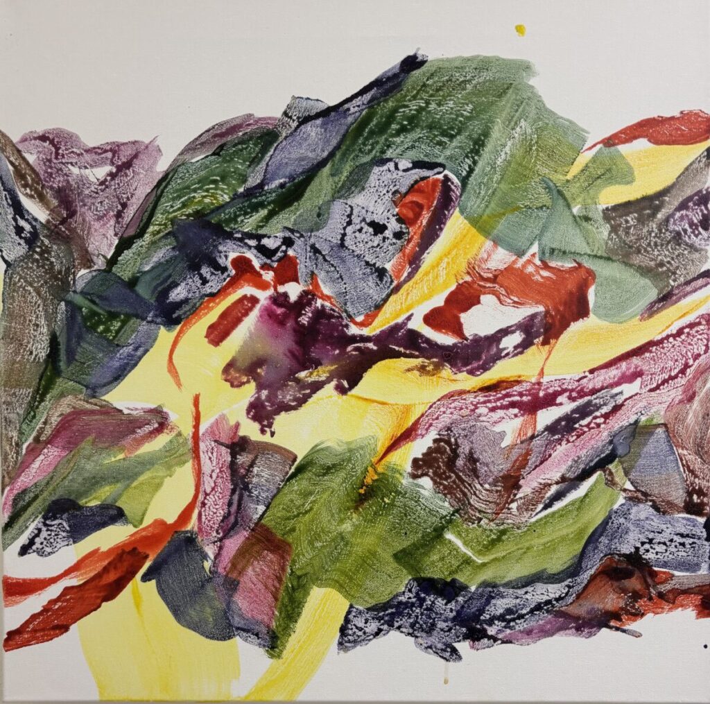 Bunte Leere 1, 60x60, Eitempera