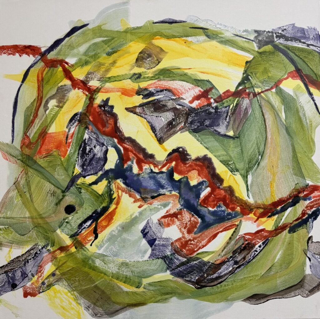 Bunte Leere 3, 60x60, Eitempera