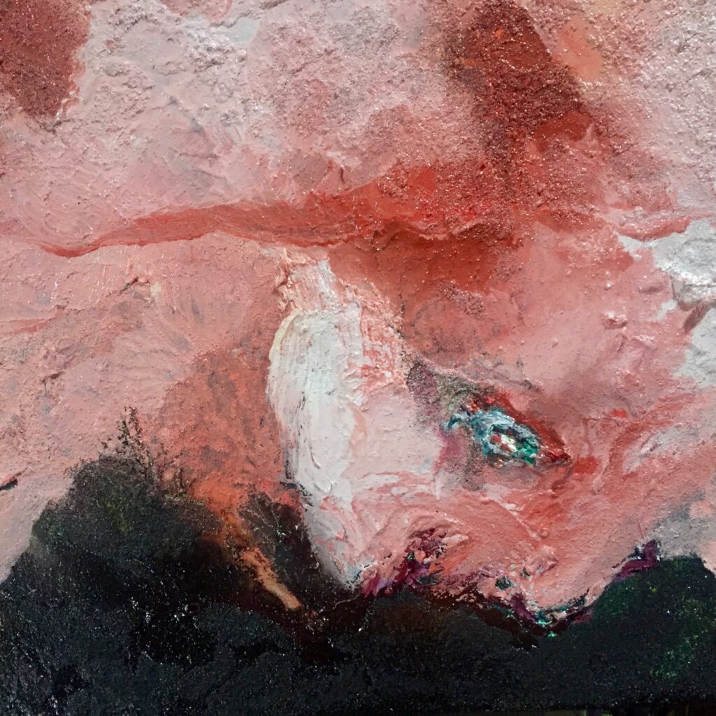 Vogel in einer Vulkan-Eruption