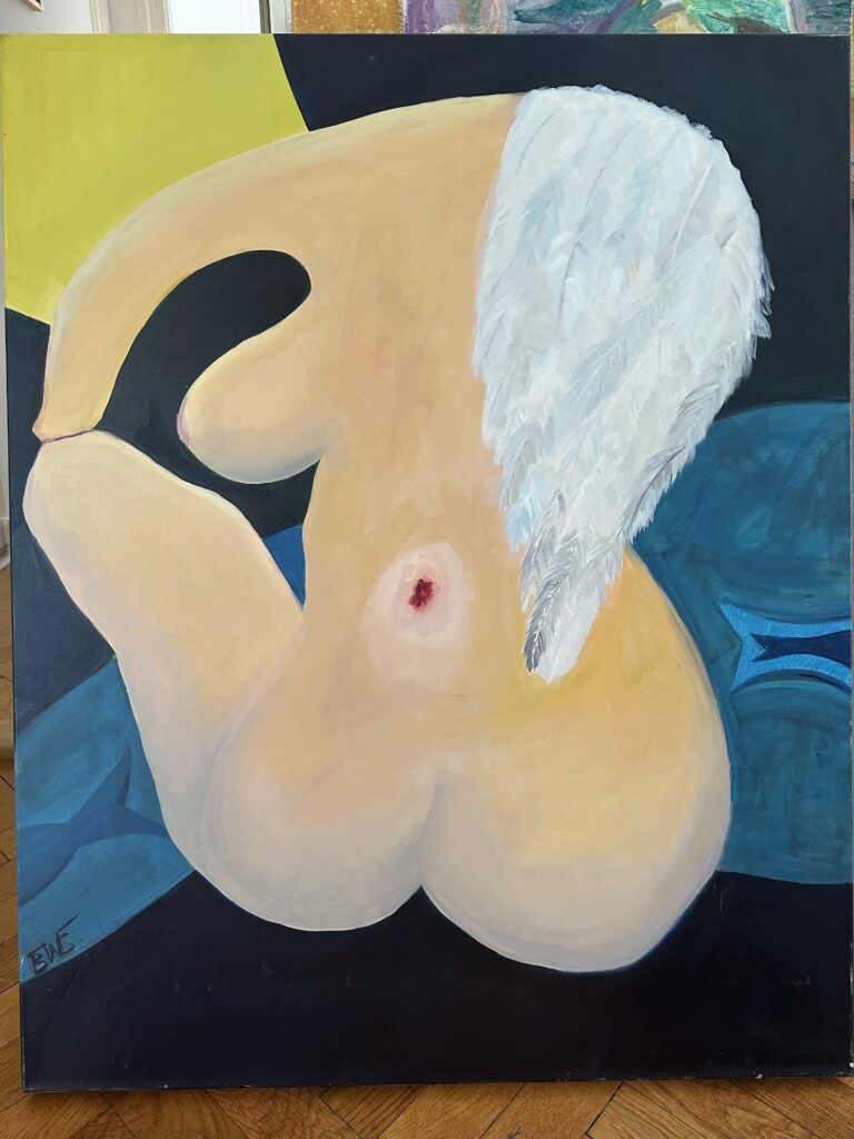 Frau mit Flügel